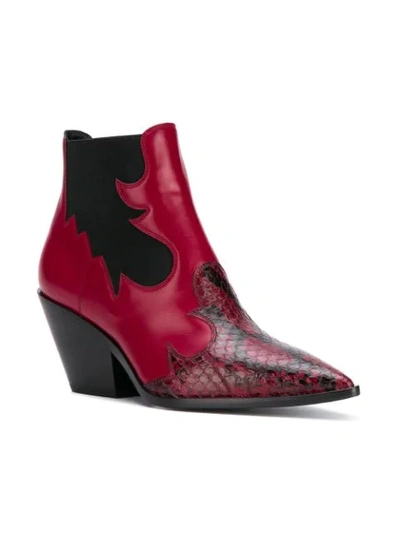 Shop Casadei Western Inspired Boots In Red