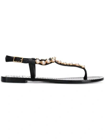 Shop Tory Burch Emmy Pearl Sandals In Black