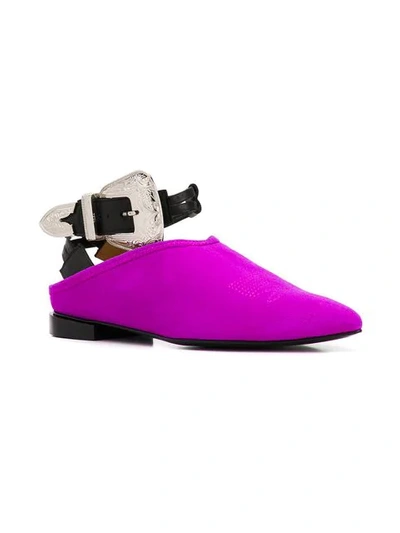 Shop Toga Buckle Mules In Purple