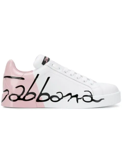 dolce gabbana pink and white shoes