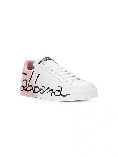 Shop Dolce & Gabbana Portofino Sneakers In White