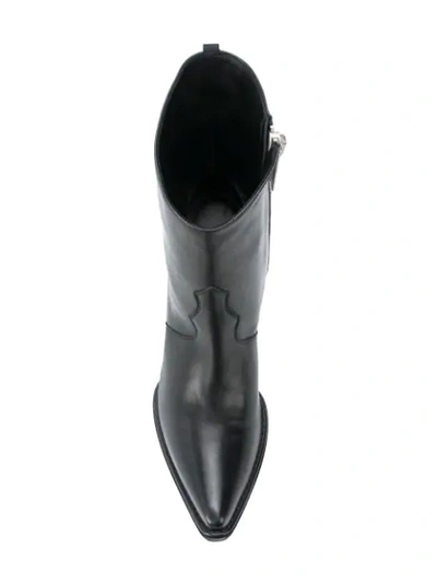 Shop Ben Taverniti Unravel Project Wedged Pointed Toe Boots In Black