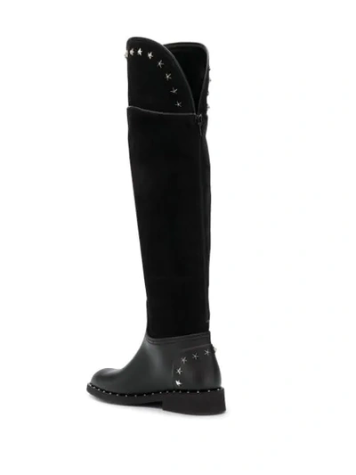 Shop Philipp Plein High Star Studded Boots In Black