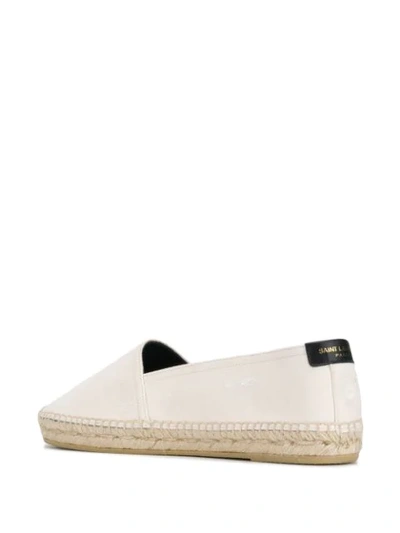 Shop Saint Laurent Embroidered Espadrilles In White