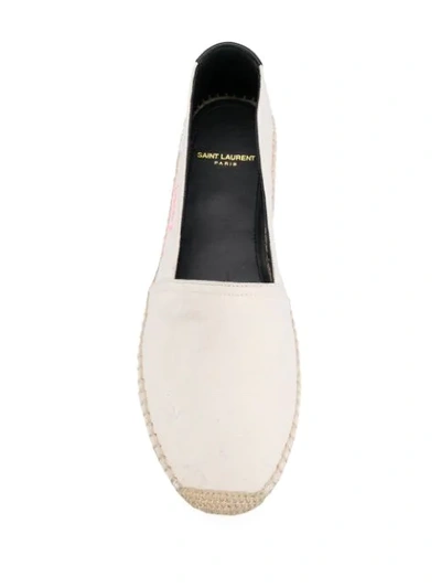 Shop Saint Laurent Embroidered Espadrilles In White