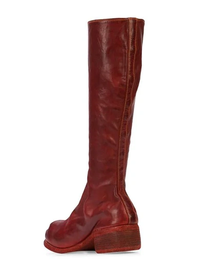 Shop Guidi Zip Front Boots In Red