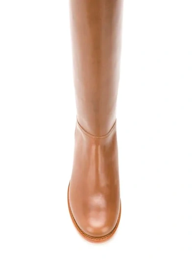 A.p.c. Iris Leather Riding Boots In Tan | ModeSens
