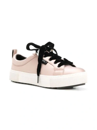 Shop Karl Lagerfeld Luxor Kup Lace Sneakers In Pink