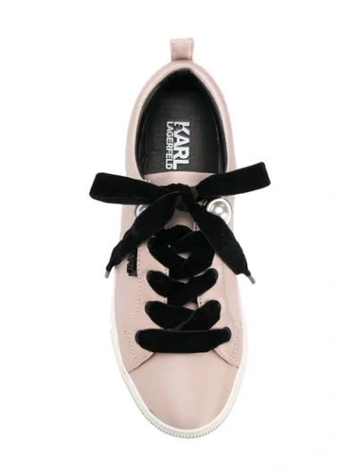 Shop Karl Lagerfeld Luxor Kup Lace Sneakers In Pink