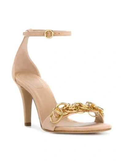 Shop Chloé Embellished Sandals In Neutrals