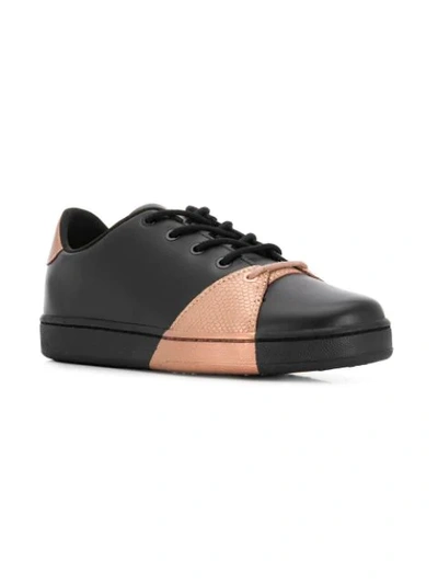 Shop Ea7 Colour Block Sneakers  In N705 Black