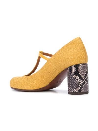 Shop Chie Mihara Buckled Pumps In Yellow