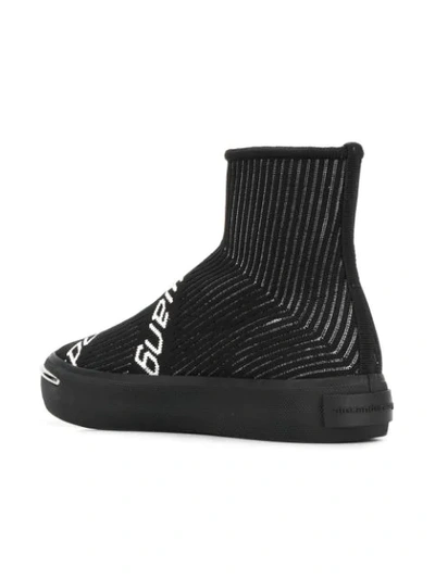 Shop Alexander Wang Logo Knit Sock Sneakers In Black