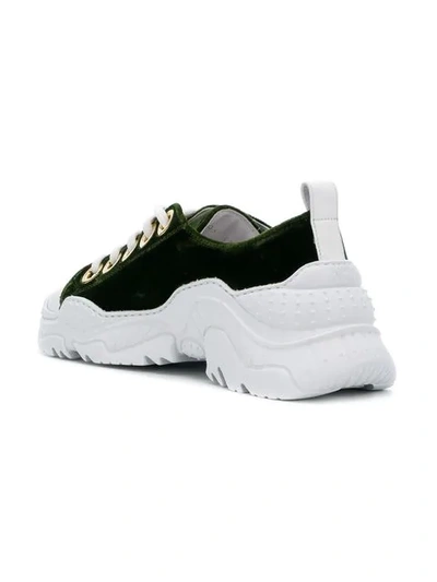 Shop N°21 Ridged Sole Lace-up Sneakers In Green