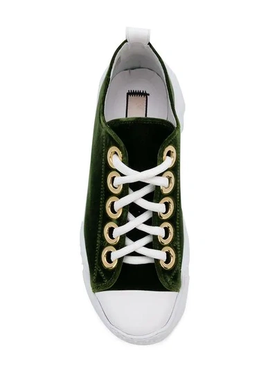 Shop N°21 Ridged Sole Lace-up Sneakers In Green