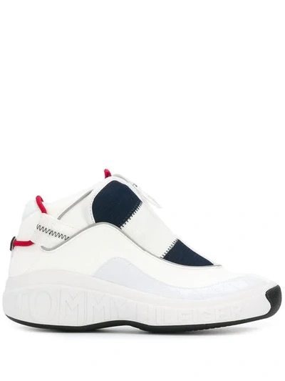 Shop Tommy Hilfiger Logo Sole Sneakers In White