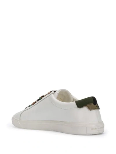Shop Saint Laurent Andy Camouflage Panel Sneakers In White