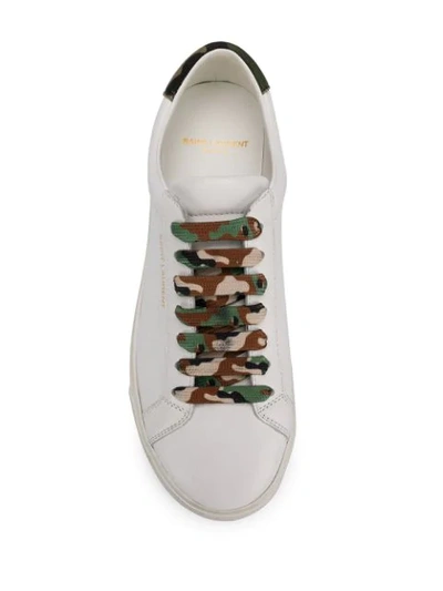 Shop Saint Laurent Andy Camouflage Panel Sneakers In White