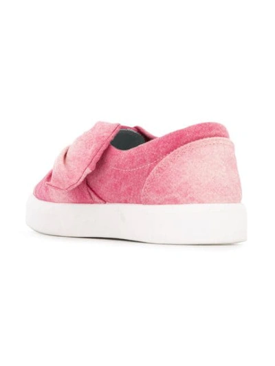 Shop Chiara Ferragni Denim Bow Slip-on Sneakers In Pink