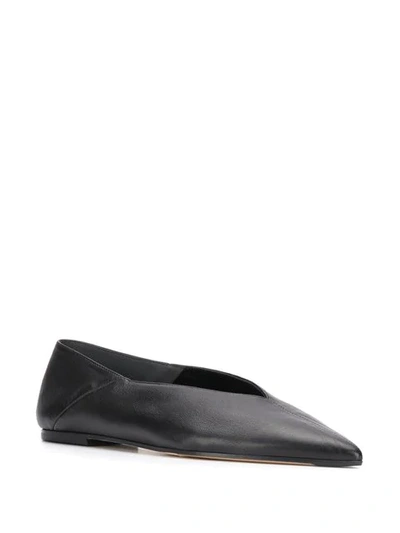 Shop Aeyde Pointed Toe Ballerina Shoes In Black