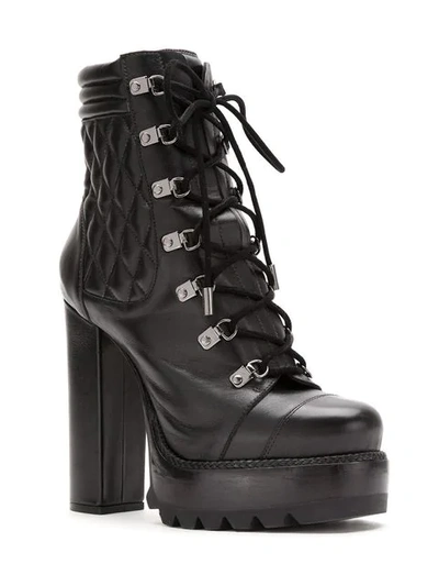 Shop Andrea Bogosian Leather Platform Boots In Black