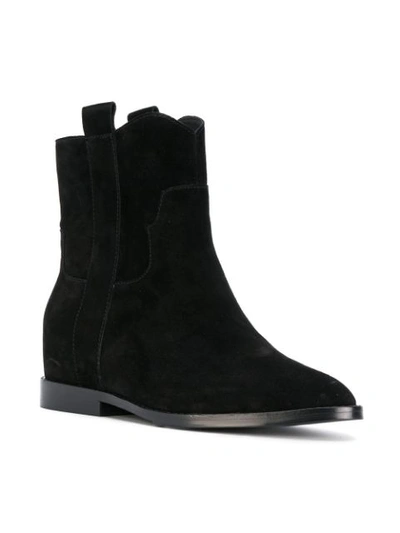 Shop Ash Low Wedge Boots In Black