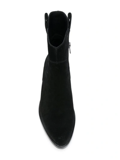 Shop Ash Low Wedge Boots In Black