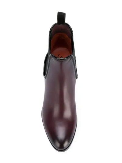Shop Santoni Heeled Chelsea Boots - Purple