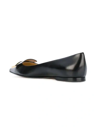 Shop Sergio Rossi Logo Plaque Ballerinas In Black