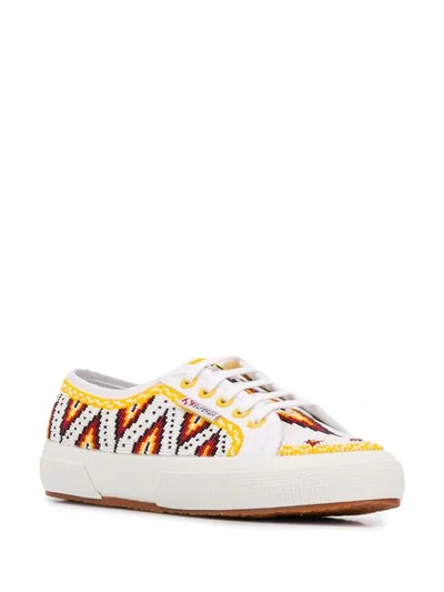 Shop Alanui X Superga Embroidered Sneakers In White