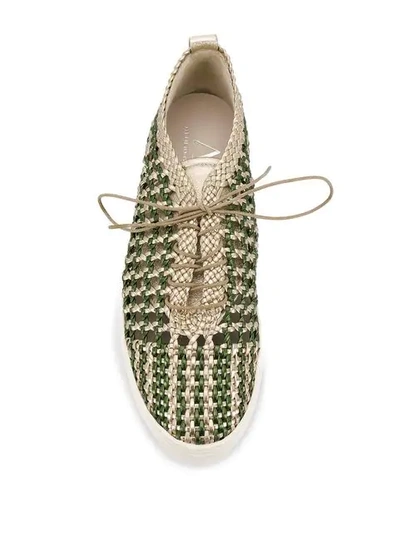 Shop Agl Attilio Giusti Leombruni Woven Contrast Sneakers In Neutrals