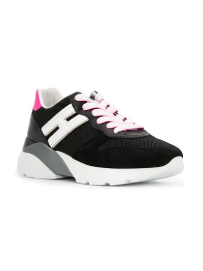 Shop Hogan Panelled Chunky Sole Sneakers In Black