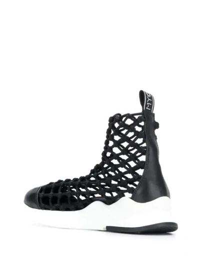 Shop Greymer Netted Sock Sneakers In Black