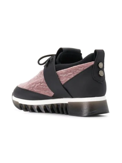 Shop Alexander Smith Velvet Platform Sneakers In Pink