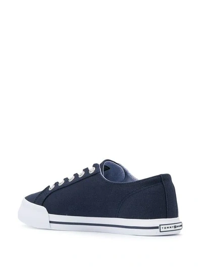 Shop Tommy Hilfiger Essential Logo Sneakers In Blue