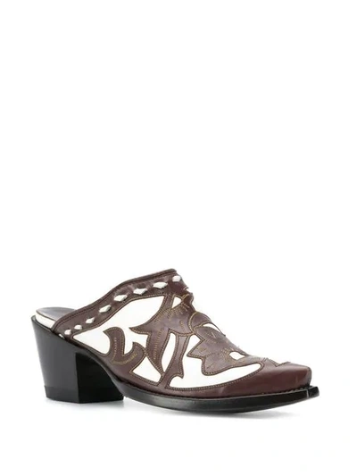 Shop Jessie Western Two-tone Mules In Brown