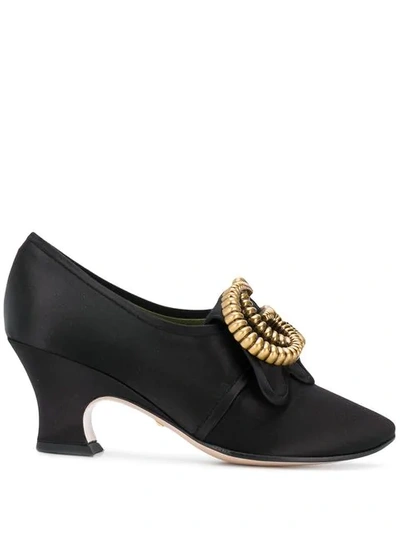 Shop Gucci Interlocking Gg Plaque Pumps In 1000 Black