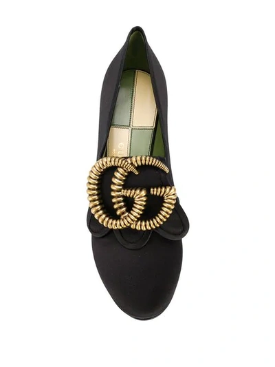 GUCCI INTERLOCKING GG PLAQUE PUMPS - 黑色