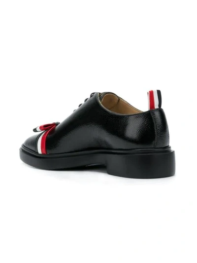 Shop Thom Browne Leather Bow Pebble Grain Shoe In Black