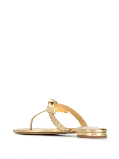 Shop Alexandre Birman Bow Detail Flip Flops In Gold