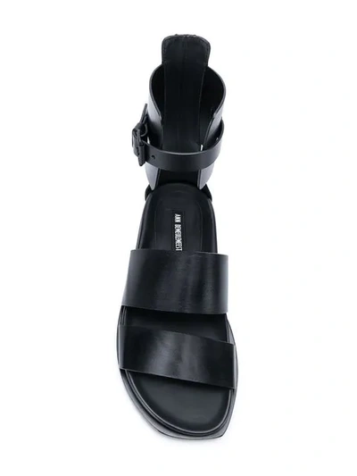 ANN DEMEULEMEESTER FLAT STRAPPY SANDALS - 黑色