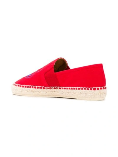 Shop Kenzo Tiger Embroidered Espadrilles In Red