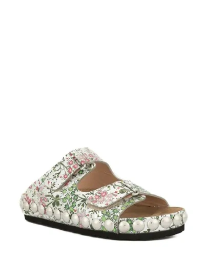 Shop Giambattista Valli Floral Open-toe Sandals In Silver