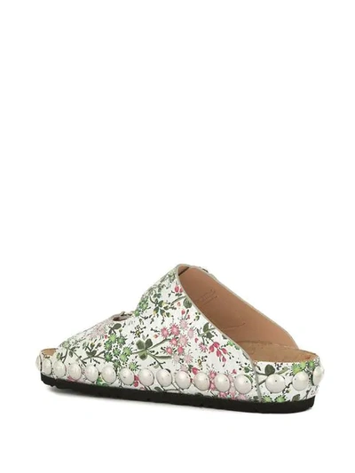 GIAMBATTISTA VALLI FLORAL OPEN-TOE SANDALS - 银色