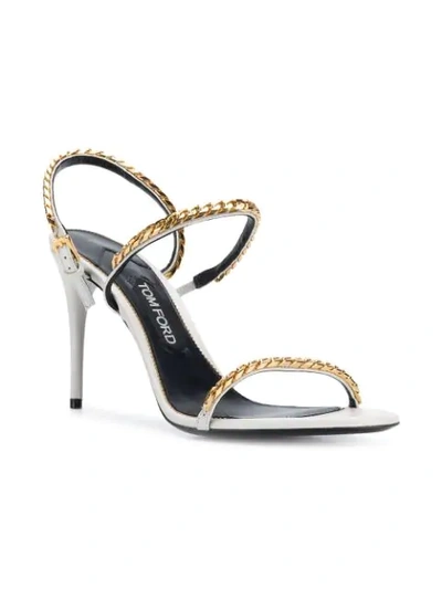 Shop Tom Ford Chain Strap Sandals In White