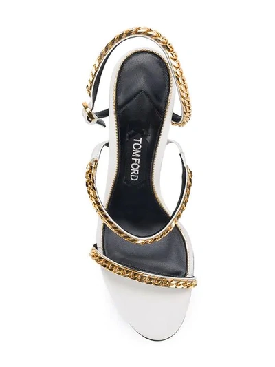 Shop Tom Ford Chain Strap Sandals In White