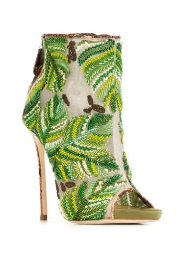 Shop Dsquared2 Embroidered Boots In Green