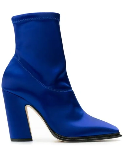 Shop Jimmy Choo Mica 100 Boots In Blue