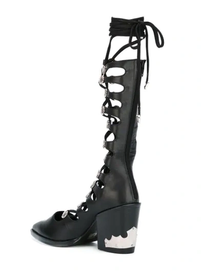 Shop Toga Lace Up Boots In Black