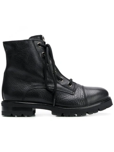 Shop Agl Attilio Giusti Leombruni Zip Lace-up Boots In Black